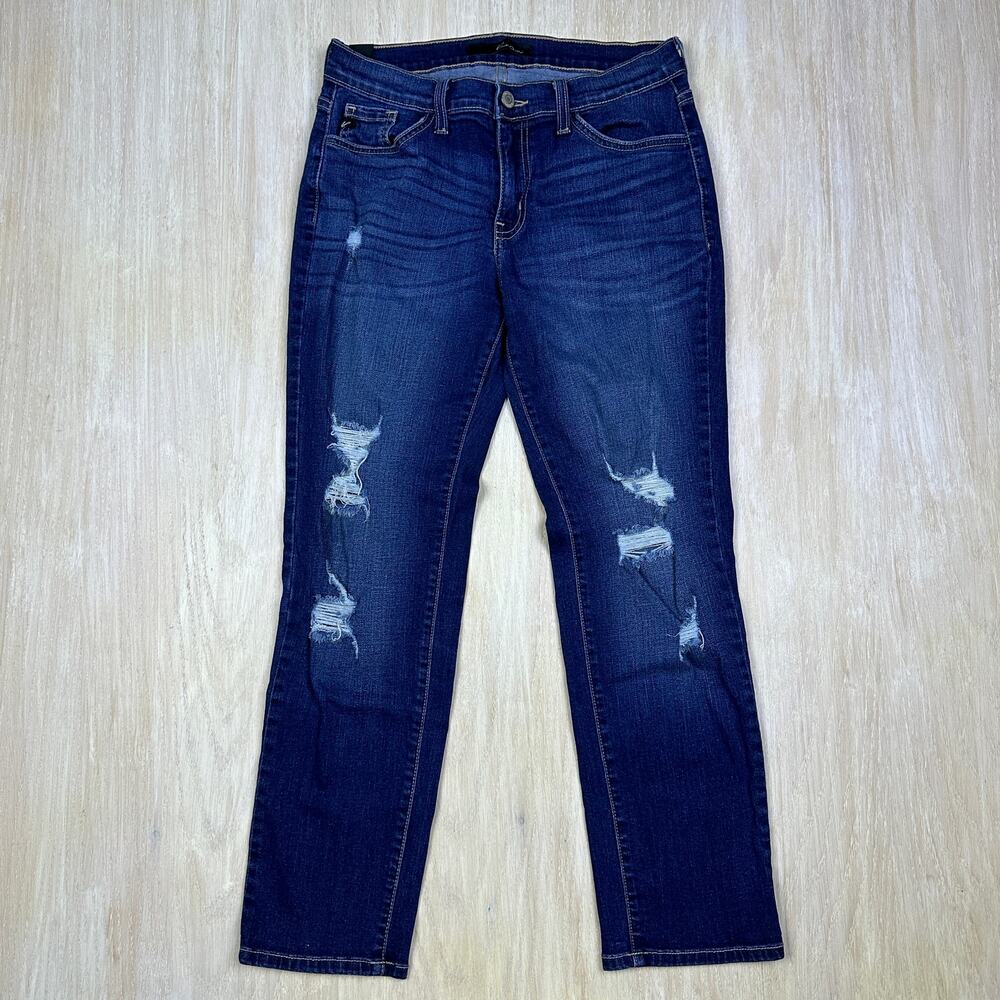 KanCan Mid Rise Dark Wash Distressed Skinny Casual Everyday Denim Jeans 27